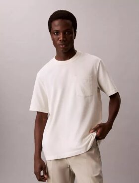 T-shirt Descontraída em Mistura de Algodão