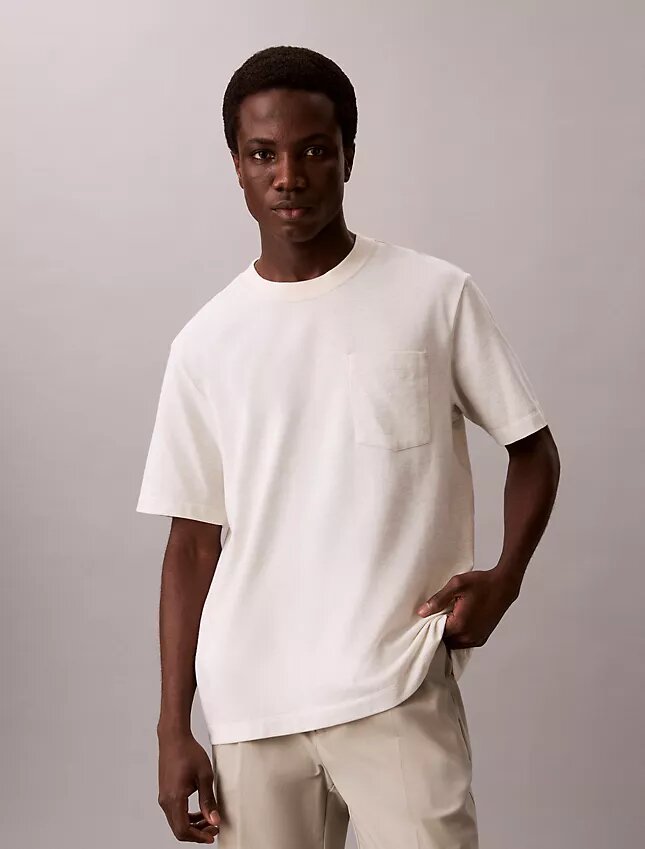 T-shirt Descontraída em Mistura de Algodão T-shirt Descontraída em Mistura de Algodão