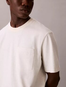 T-shirt Descontraída em Mistura de Algodão