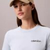 T-shirt justa com logótipo T-shirt justa com logótipo