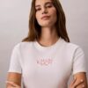 T-shirt justa com logótipo T-shirt justa com logótipo