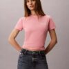 T-shirt justa com logótipo curvo T-shirt justa com logótipo curvo