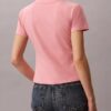 T-shirt justa com logótipo curvo T-shirt justa com logótipo curvo
