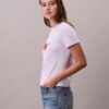T-shirt justa com logótipo dividido T-shirt justa com logótipo dividido