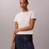 T-shirt justa com logótipo em relevo T-shirt justa com logótipo em relevo