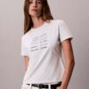 T-shirt justa com logótipo em tipo de letra T-shirt justa com logótipo em tipo de letra