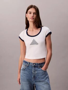 T-shirt justa com logótipo Monogram