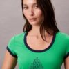 T-shirt justa com logótipo Monogram T-shirt justa com logótipo Monogram