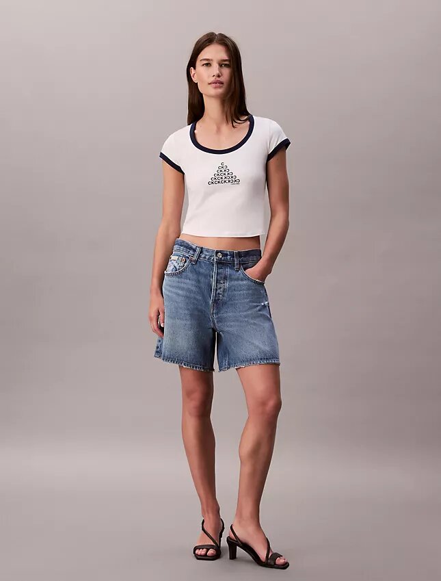 T-shirt justa com logótipo Monogram T-shirt justa com logótipo Monogram