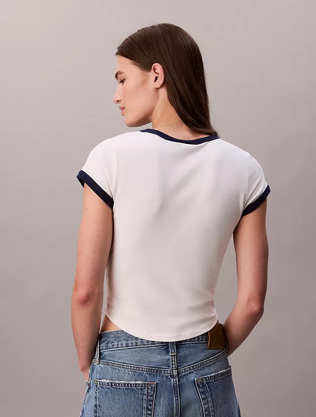 T-shirt justa com logótipo Monogram T-shirt justa com logótipo Monogram