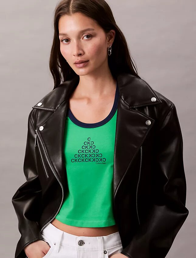 T-shirt justa com logótipo Monogram T-shirt justa com logótipo Monogram