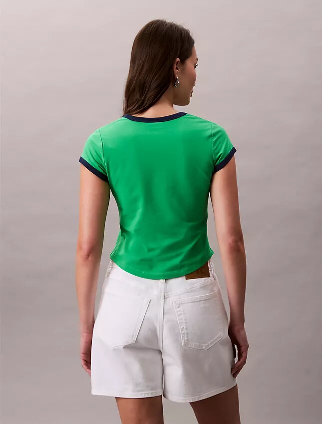 T-shirt justa com logótipo Monogram T-shirt justa com logótipo Monogram