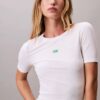 T-shirt justa com logótipo Monogram em Modal elástico