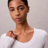 T-shirt justa em malha elástica de Modal