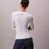 T-shirt justa em malha elástica de Modal