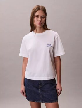 T-shirt larga com logótipo bordado