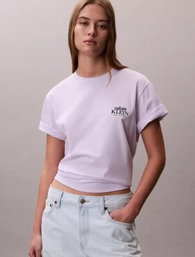 T-shirt larga com logótipo bordado