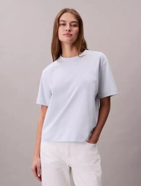 T-shirt larga com logótipo bordado