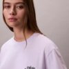 T-shirt larga com logótipo bordado T-shirt larga com logótipo bordado