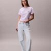 T-shirt larga com logótipo bordado T-shirt larga com logótipo bordado