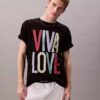 T-shirt Marc Hundley Pride Viva Love de corte descontraído T-shirt Marc Hundley Pride Viva Love de corte descontraído