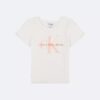 T-shirt Monologo com canelado grosso para meninas T-shirt Monologo com canelado grosso para meninas