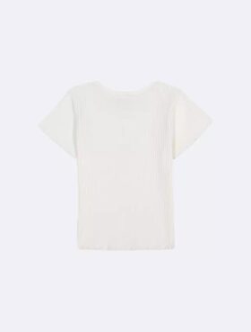 T-shirt Monologo com canelado grosso para meninas