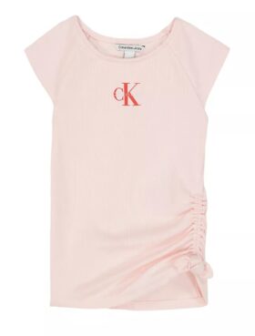 T-shirt Monologo com franzido lateral para meninas