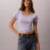 T-shirt Monologo Slim em tecido T-shirt Monologo Slim em tecido