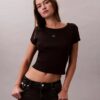 T-shirt Monologo Slim em tecido T-shirt Monologo Slim em tecido