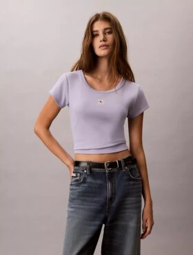 T-shirt Monologo Slim em tecido