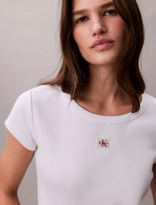 T-shirt Monologo Slim em tecido T-shirt Monologo Slim em tecido