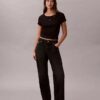 T-shirt Monologo Slim em tecido T-shirt Monologo Slim em tecido