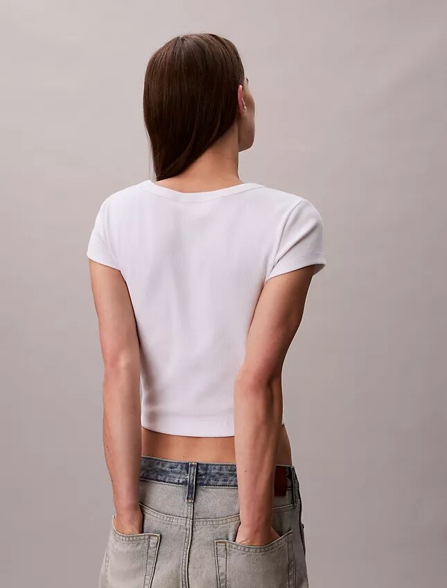 T-shirt Monologo Slim em tecido T-shirt Monologo Slim em tecido