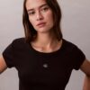 T-shirt Monologo Slim em tecido T-shirt Monologo Slim em tecido