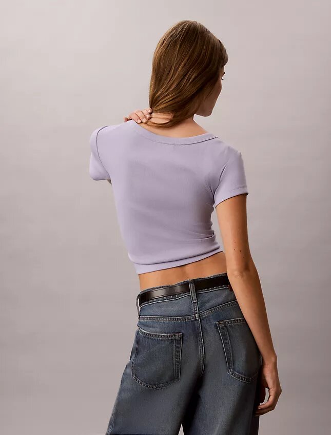 T-shirt Monologo Slim em tecido T-shirt Monologo Slim em tecido