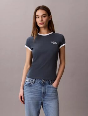 T-shirt Slim Ringer com logótipo de 1989