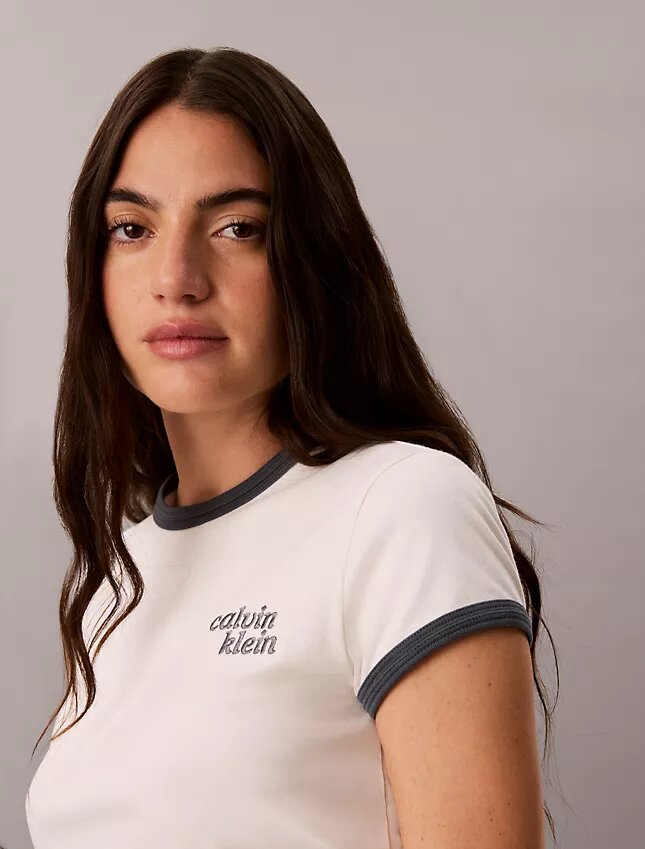 T-shirt Slim Ringer com logótipo de 1989 T-shirt Slim Ringer com logótipo de 1989