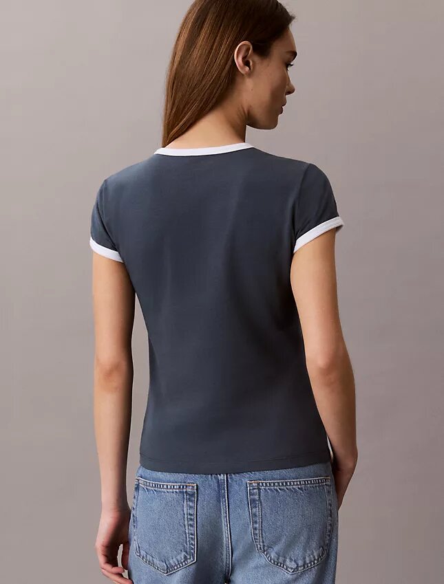 T-shirt Slim Ringer com logótipo de 1989 T-shirt Slim Ringer com logótipo de 1989