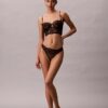 Thong CK Black com renda floral preta Thong CK Black com renda floral preta