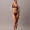 Thong CK Black com renda floral preta Thong CK Black com renda floral preta