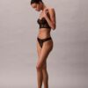 Thong CK Black com renda floral preta Thong CK Black com renda floral preta
