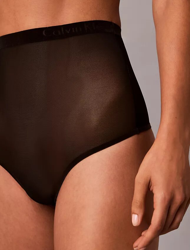 Thong de cintura alta em malha minimalista Thong de cintura alta em malha minimalista