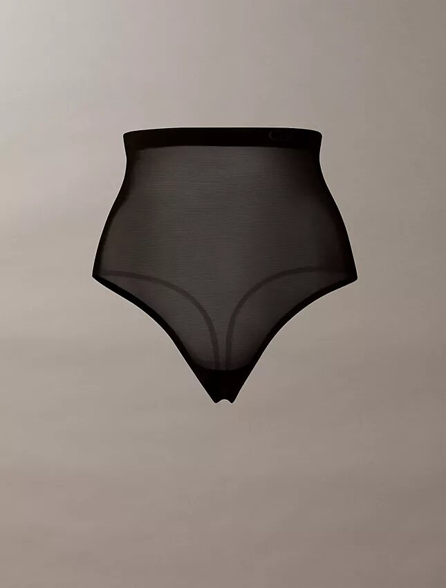 Thong de cintura alta em malha minimalista Thong de cintura alta em malha minimalista