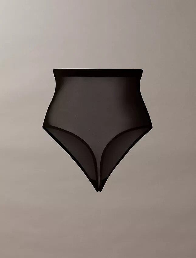 Thong de cintura alta em malha minimalista Thong de cintura alta em malha minimalista