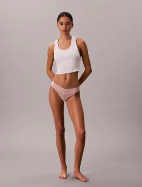 Thong de renda com logótipo icónico