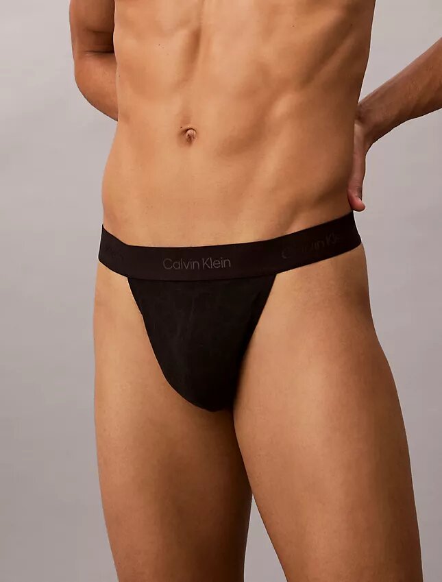 Thong de renda em microfibra Thong de renda em microfibra