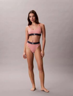 Thong elástica em microfibra com Monogram gráfico