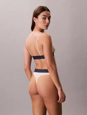 Thong elástica em microfibra com Monogram gráfico