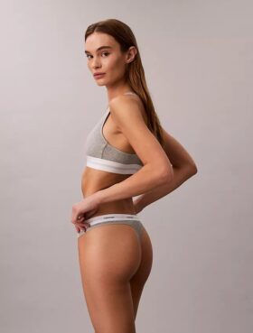 Thong em malha elástica de algodão